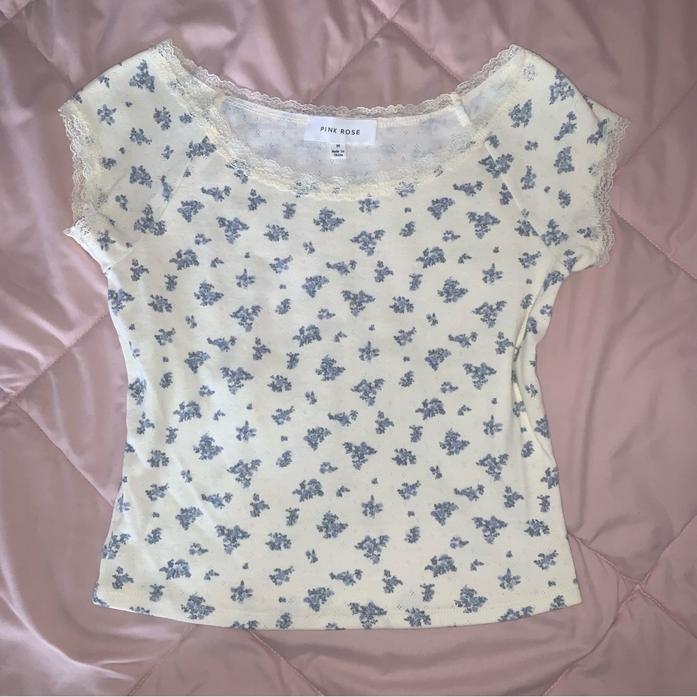 Pink Rose floral pattered shirt